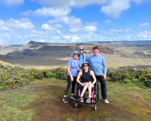 Wheelchair-accessible land-based tour of the Galápagos Islands, showcasing an accessible travel experience for visitors with mobility needs.